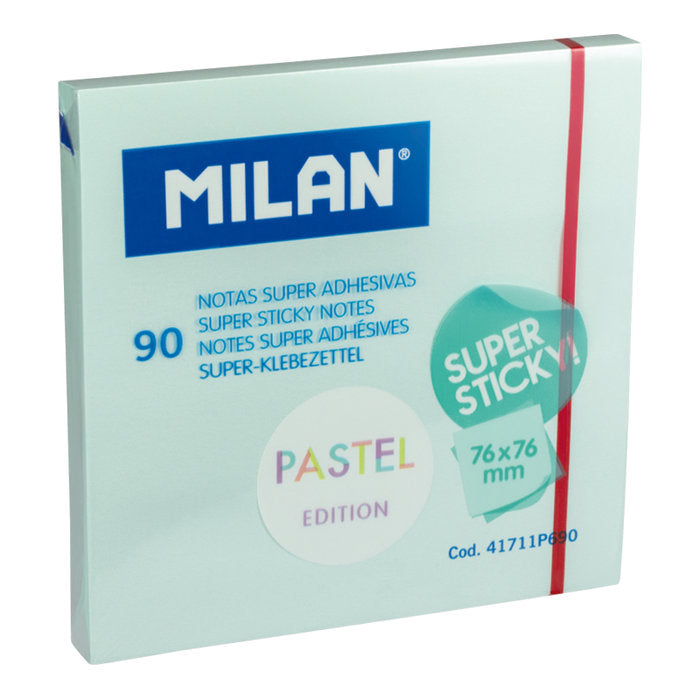 NOTA SUPER ADHESIVA MILAN 76X76 90 HOJAS AZUL PASTEL | 10 UNIDADES | (MILAN) Imagen principal del producto