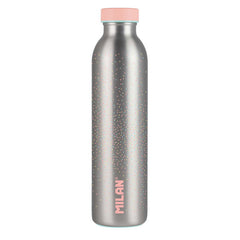 BOTELLA ISOTERMICA ACERO INOXIDABLE 591ML SERIE SILVER ROSA | MILAN DISEÑO | 1 UNIDAD | 8411574093831