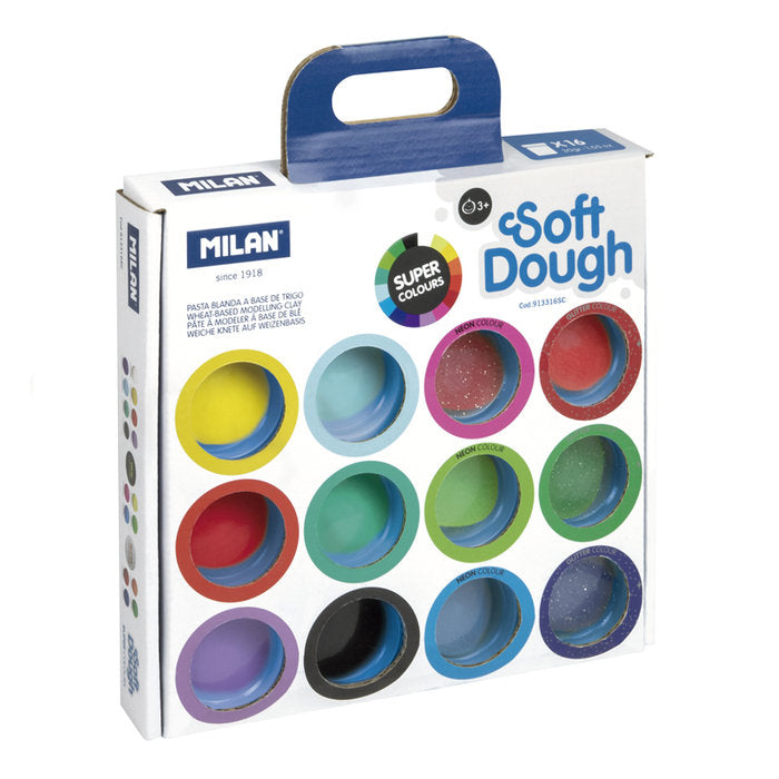 MALETIN 16 BOTES 30 G PASTA BLANDA SOFT DOUGH COLORES SURTI | 1 UNIDADES | (MILAN)