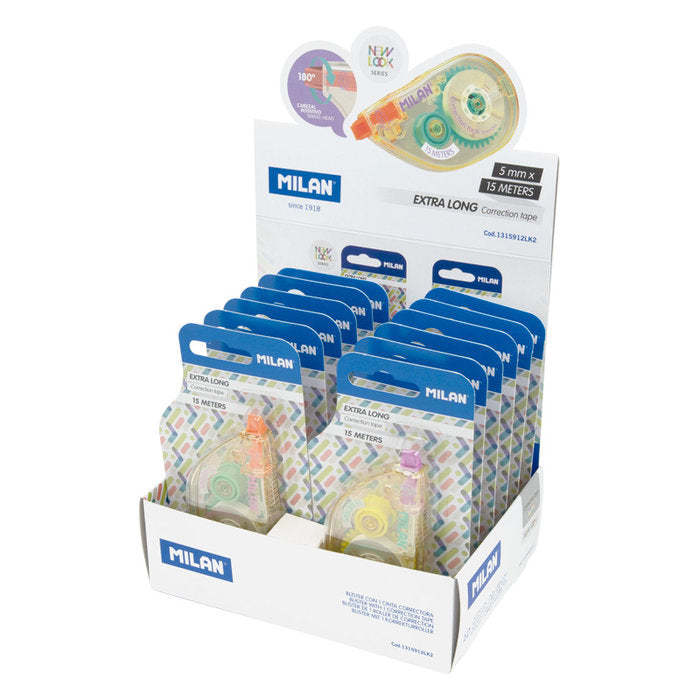 Expositor 12 Blisters Cinta Correctora 5 mm x 15 m New Look Milan Imagen principal del producto
