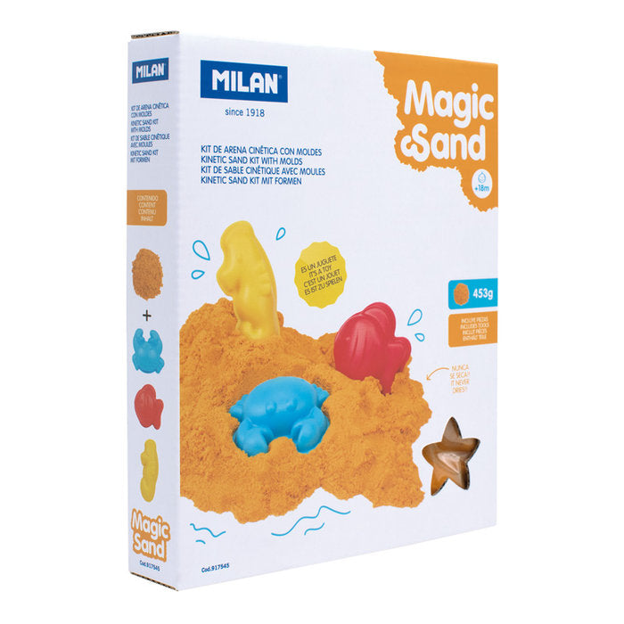KIT DE ARENA CINETICA MAGIC SAND CON MOLDES | MILAN | 1 UNIDAD | 8411574102014