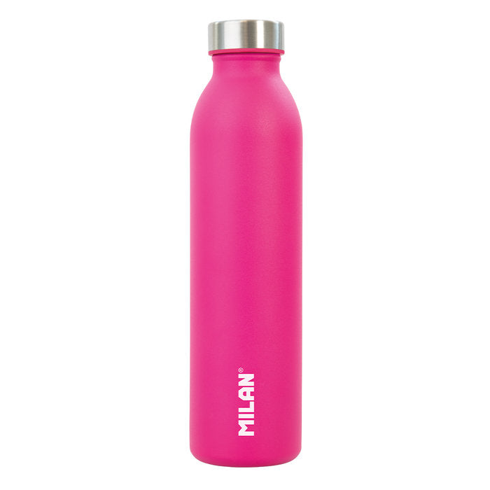 BOTELLA ISOTERMICA ACERO INOXIDABLE 0,59 L SERIE ACID ROSA | MILAN DISEÑO | 1 UNIDAD | 8411574106029