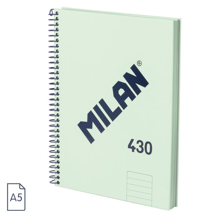 Bloc Espiral Estándar Liso 80H 90g | Milan | Cartón | Formato Estándar | Pack 3 Unidades