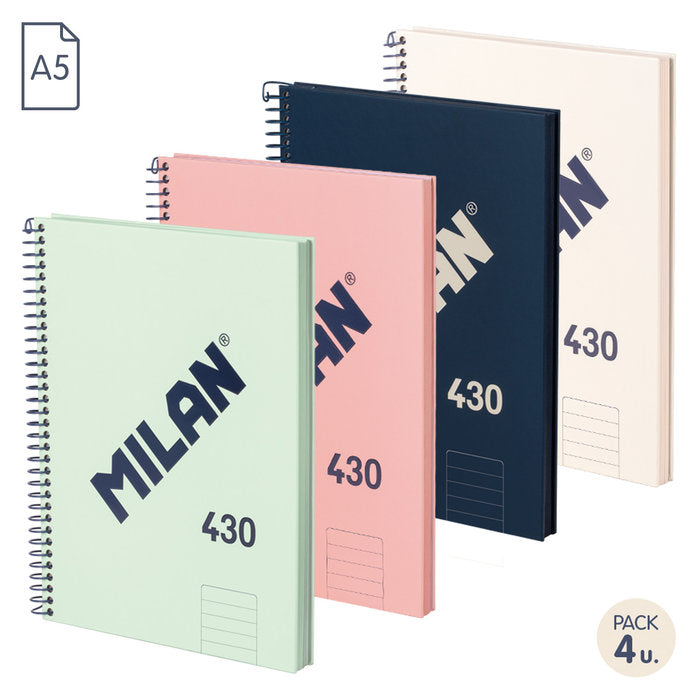 Paq/4 Bloc A5 80H 95G. 1 Horizontal Microperf. Col. Surt.