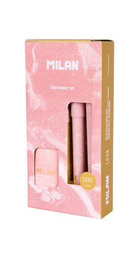 Pack bolígrafo P1 portaminas PL1 0,5 mm y afilaborra rosa Milan Imagen principal del producto