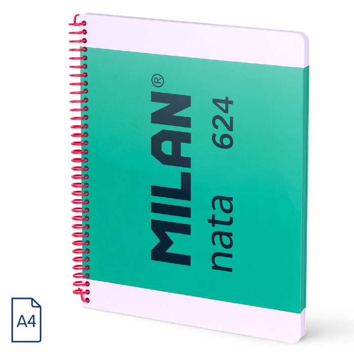 Bloc Espiral A4 Milan Tapa Dura Cuadros 5x5 80H Nata Verde Imagen principal del producto