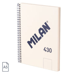 Bloc Espiral Estándar Liso 90g | Milan | Cartón | Formato Estándar | Pack 3 Unidades