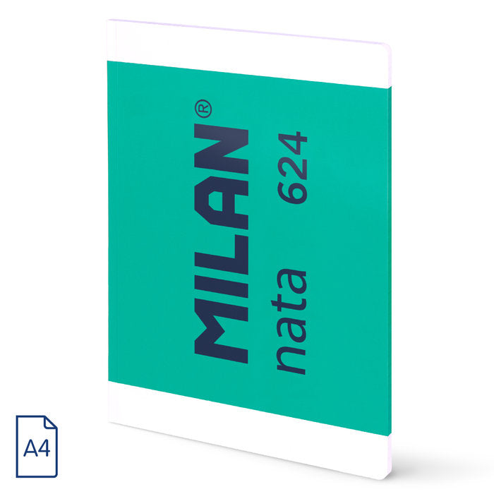 Libreta A4 Encolada 48H Liso Milan Nata 624 Verde Marca Milan Diseño