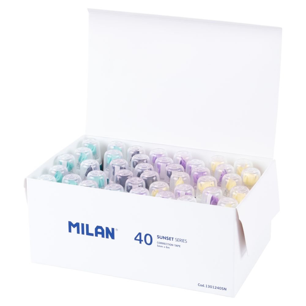 EXP, 40 CINTAS CORRECTORAS CILINDRICAS 5 MM X 6 M SUNSET | 40 UNIDADES | (MILAN) Imagen principal del producto