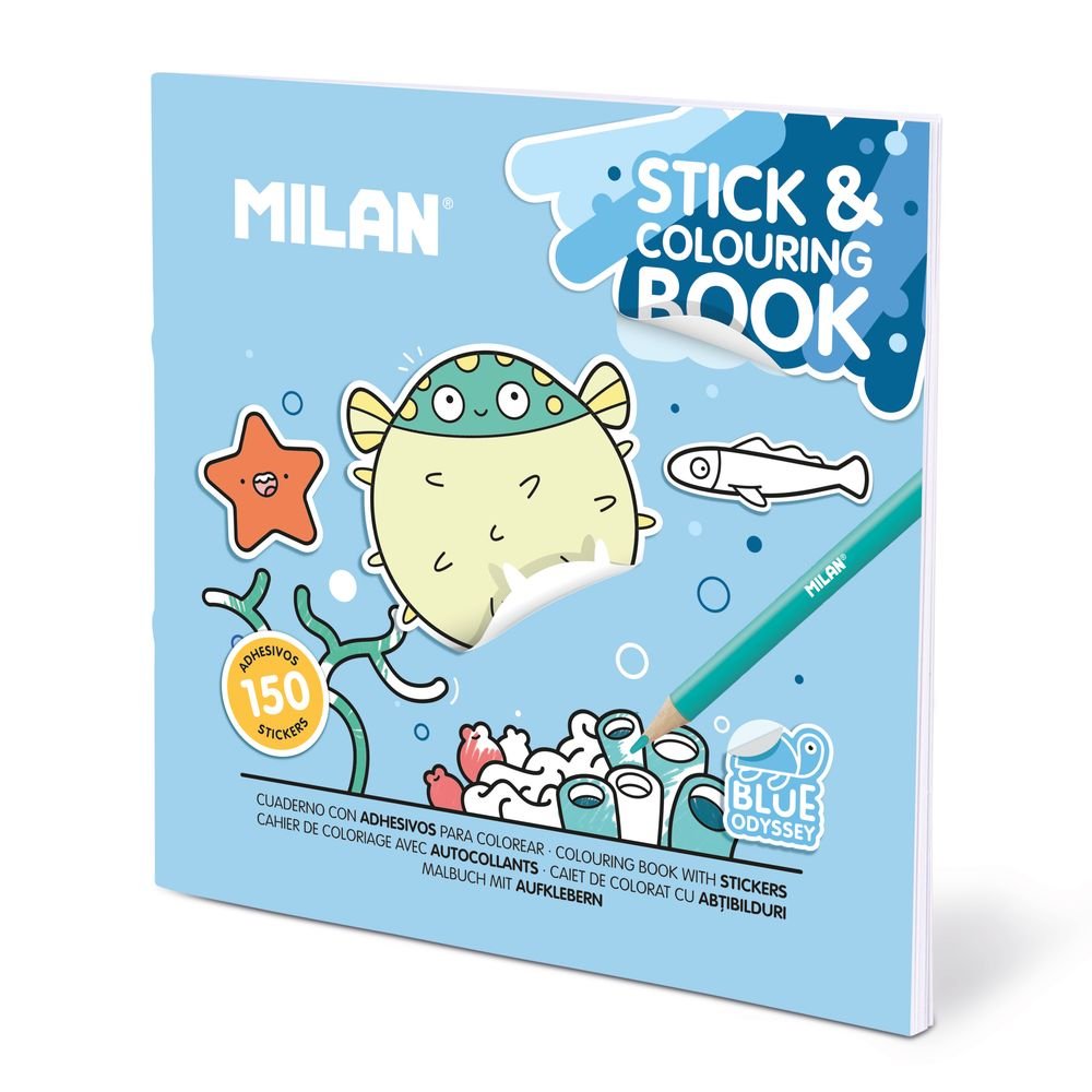 Cuaderno con Adhesivos para Colorear Blue Odyssey Milan