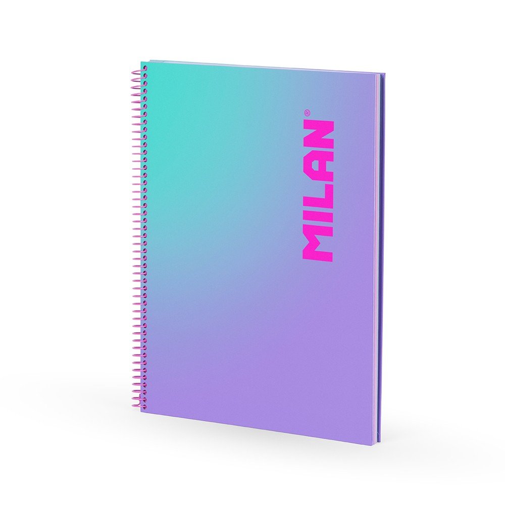Cuaderno A4 Espiral T/p Cuadros 5x5 90H 95 g Sunset Lila Milan