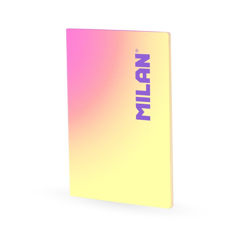 Libreta A4 encolada cuadros 5x5 Sunset Amarillo Milan