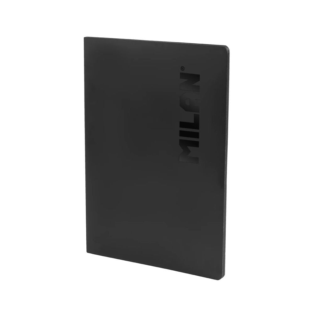 Libreta A4 Encolada Cuadros 5x5 48H Shadow Negro Milan Diseño