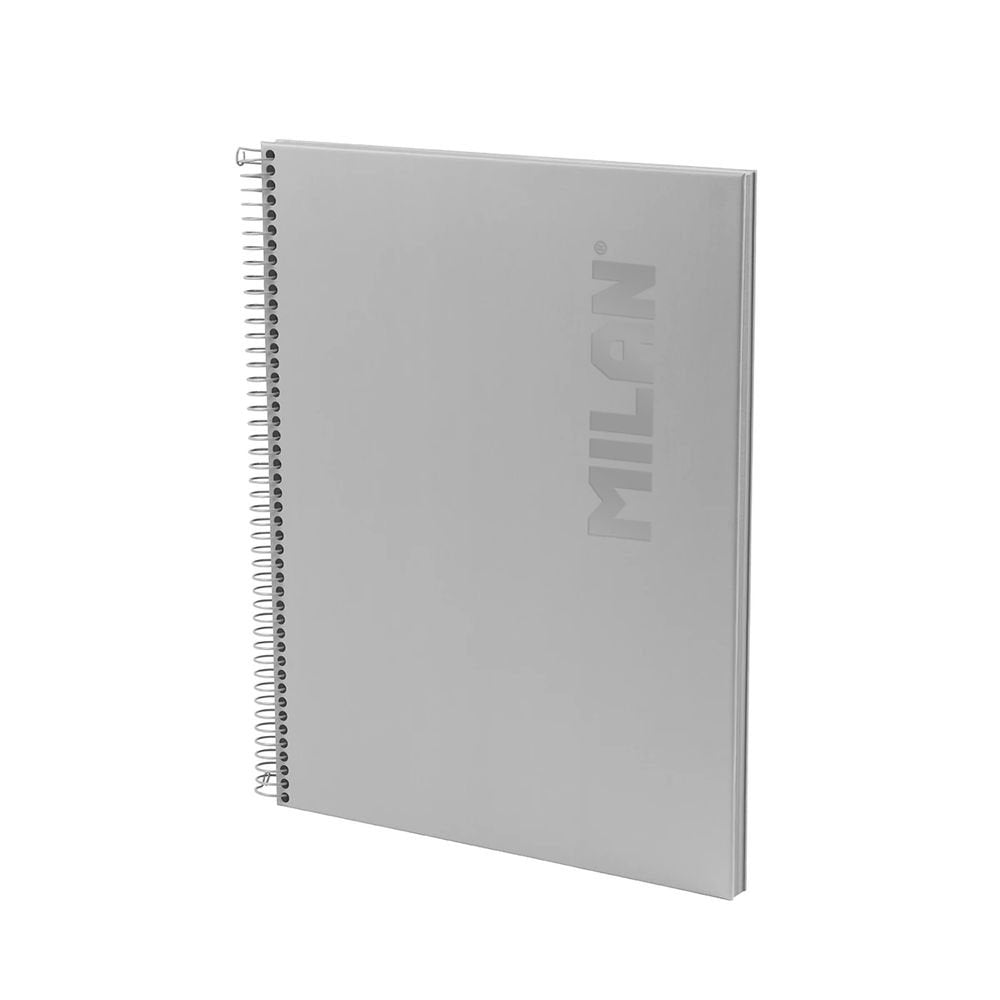 Cuaderno A4 Espiral Tapa Dura Rayado 80H 95 g Shadow Gris Milan Diseño