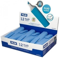Marcador fluorescente azul Milan Pack 12 para resaltar