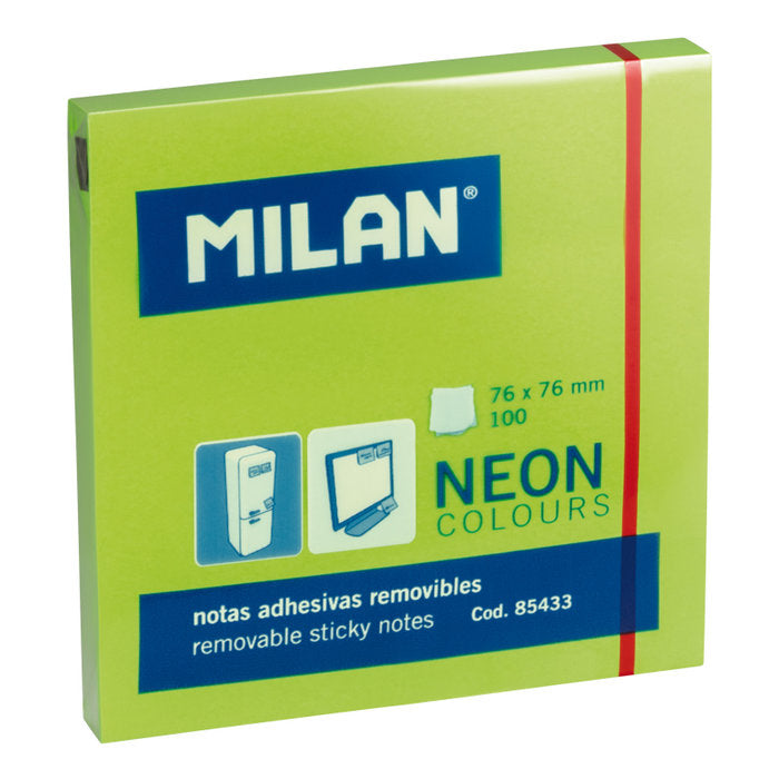 NOTAS ADHESIVAS 76X76 MILAN NEON VERDE | 10 UNIDADES | (MILAN) Imagen principal del producto
