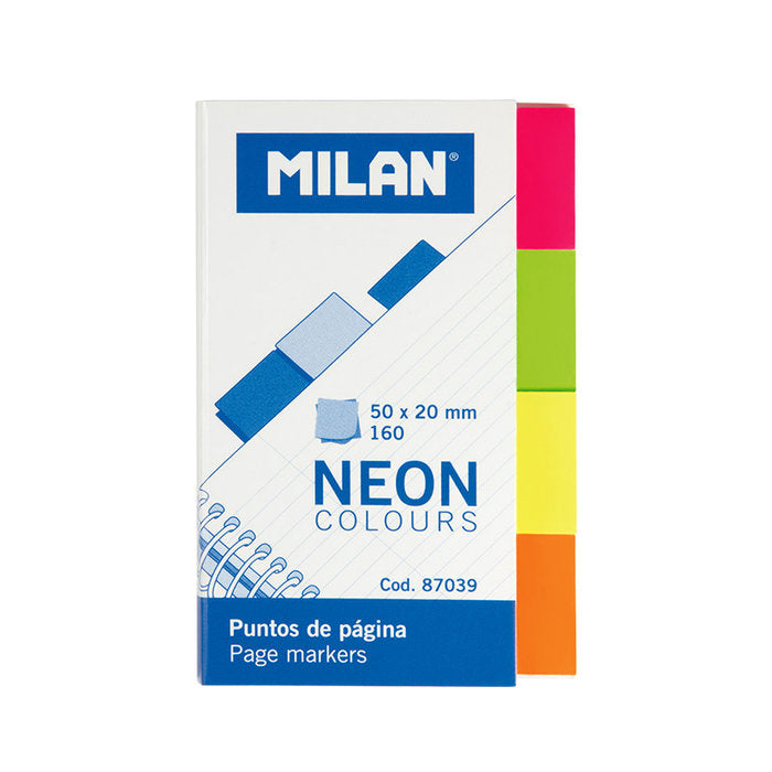 BANDERITAS ADHESIVAS MILAN 50X20 4 COLORES NEON | 10 UNIDADES | (MILAN) Imagen principal del producto