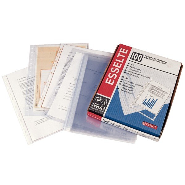 FUNDA FOLIO PP CRISTAL C/100 16 TALADROS 80 MICRAS | 1 UNIDADES | (ESSELTE, S,A,) Imagen principal del producto