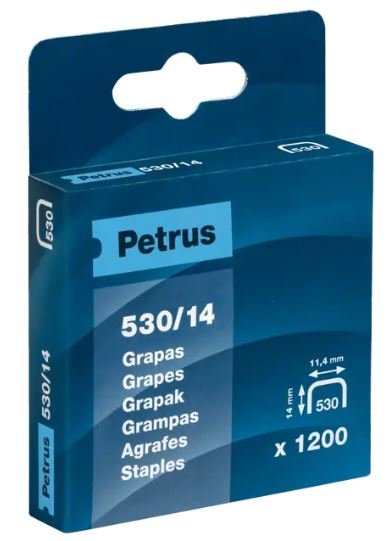 GRAPAS CLAVADORA 530/14 BLISTER 1200 UN | 1 UNIDADES | (PETRUS) Imagen principal del producto