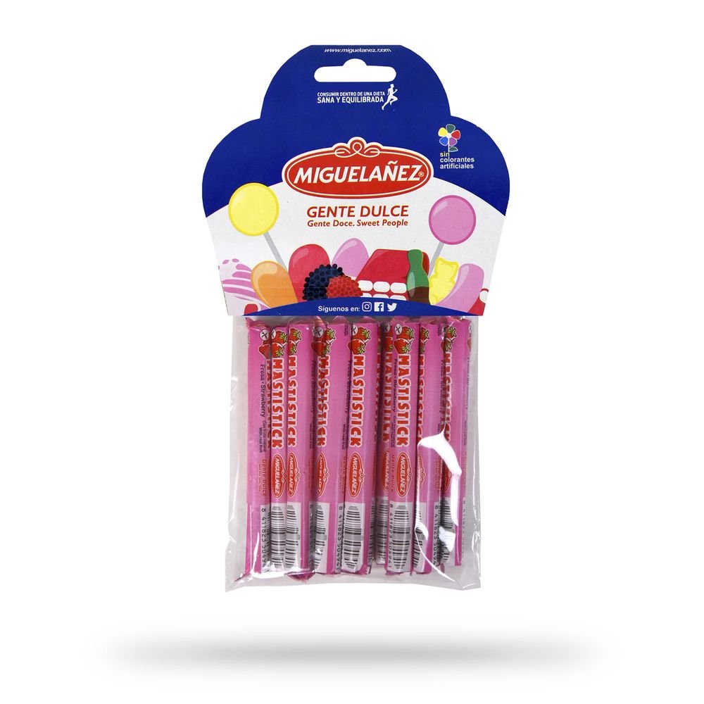 Blister 15 Caramelos Masticables Sabor Fresa Mastistick Miguañez