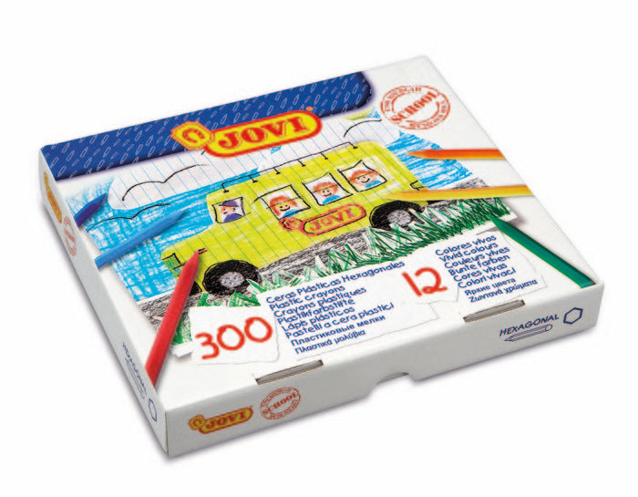 Caja de 300 Ceras Plásticas Colores Surtidos JOVI