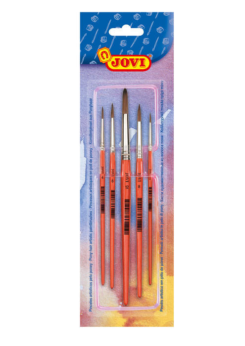 PINCEL JOVI 8185 PELO PONEY BLISTER 5 UNIDADES | 12 UNIDADES | (JOVI)