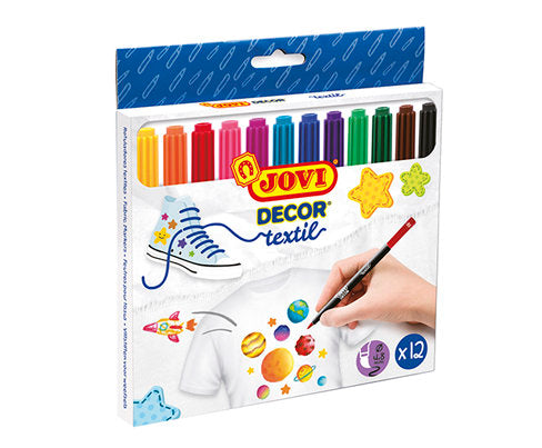 Rotulador Jovidecor Textil Acryl C/12 Colores Surtidos | Jovi | Pack 1 Unidades Imagen principal del producto