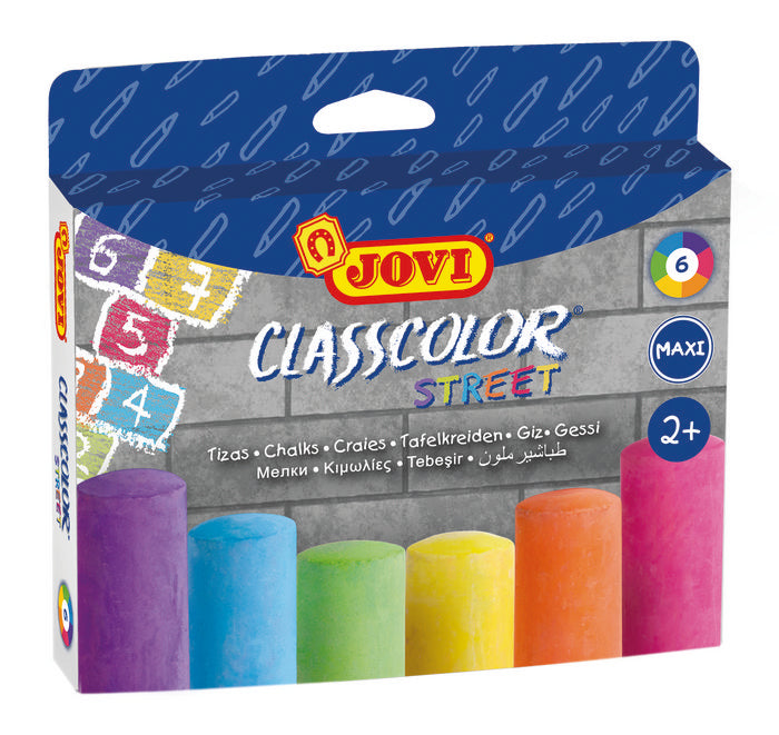 Caja 6 tizas maxi classcolor street colores surtidos