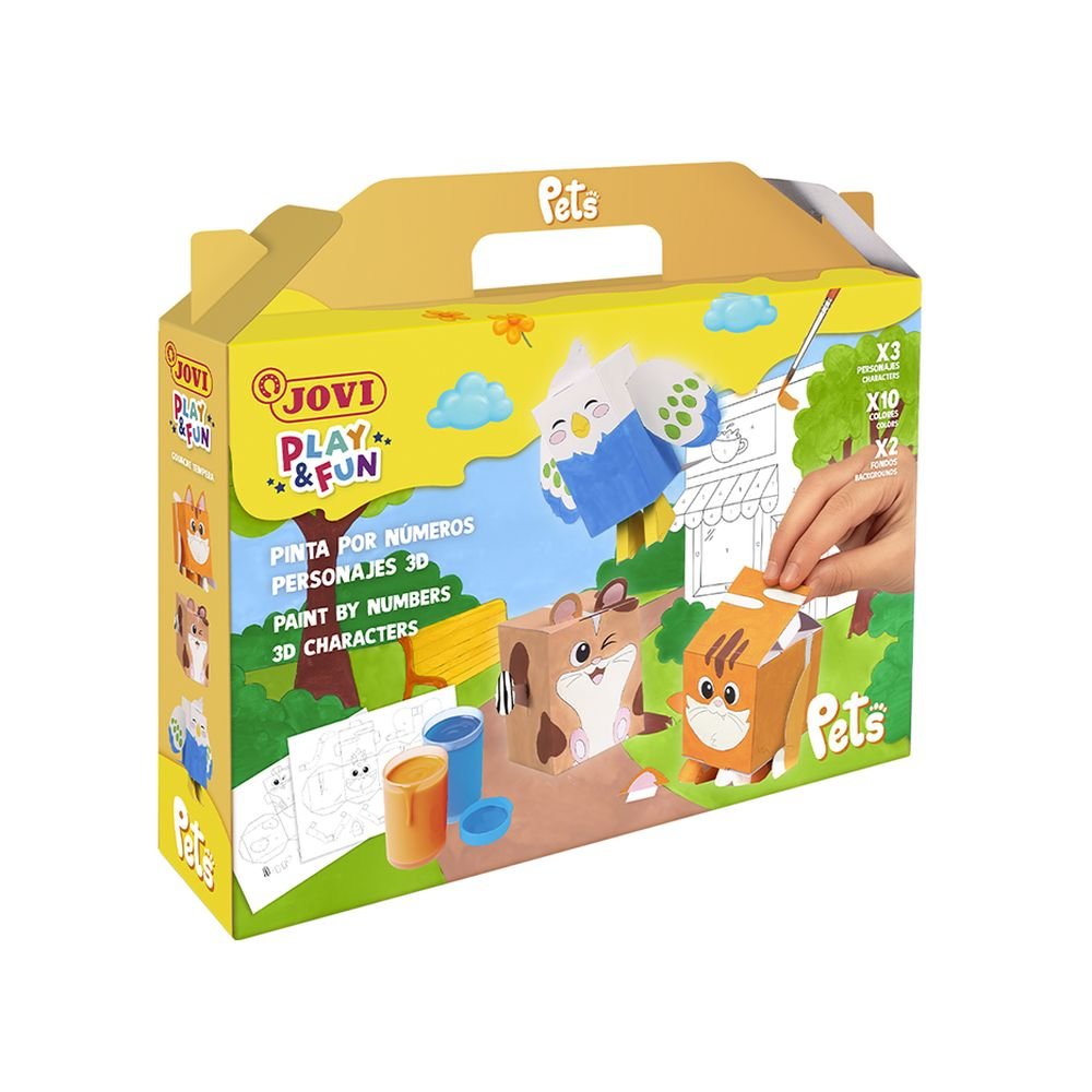 Maletín Jovi Play&fun Pinta por Números 3D Mascotas