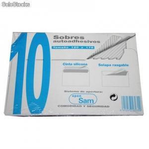 PAQ/10 sobre autoadhesivo con tira de silicona normalizado open 176 (120x176) offset blanco 90g.