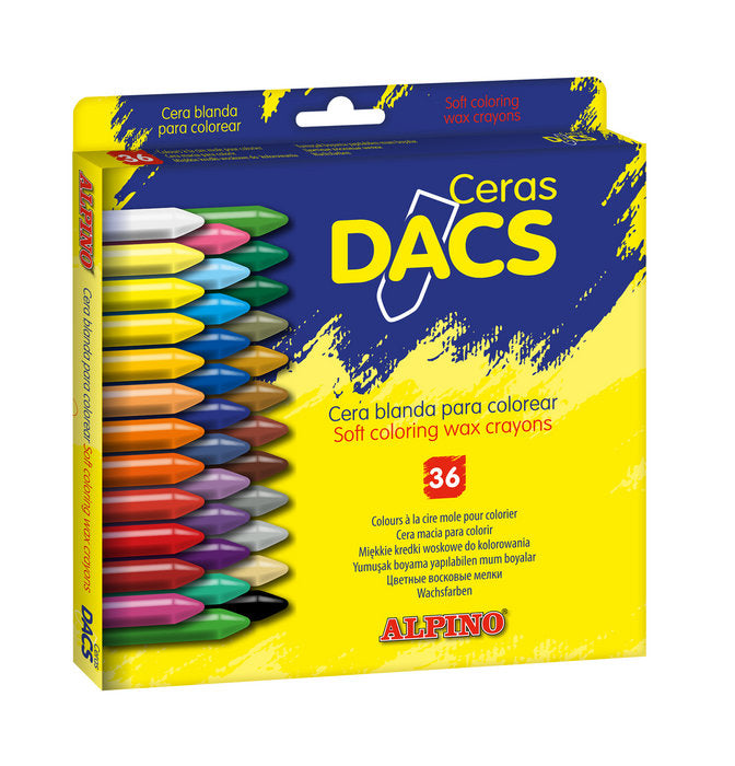 Estuche 36 ceras dacs blandas colores surtidos