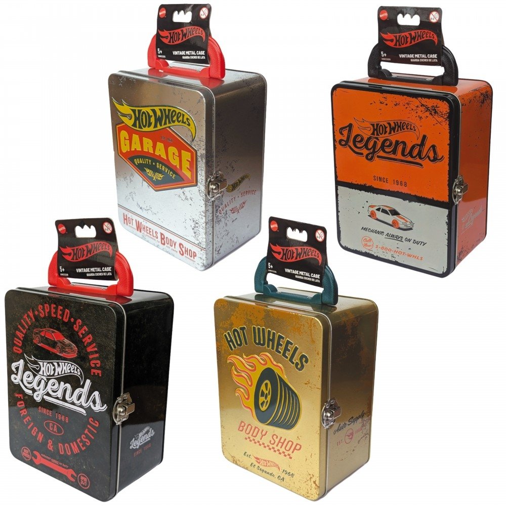 Maletín metálico vintage Hot Wheels 18 coches surtido CEFA TOYS