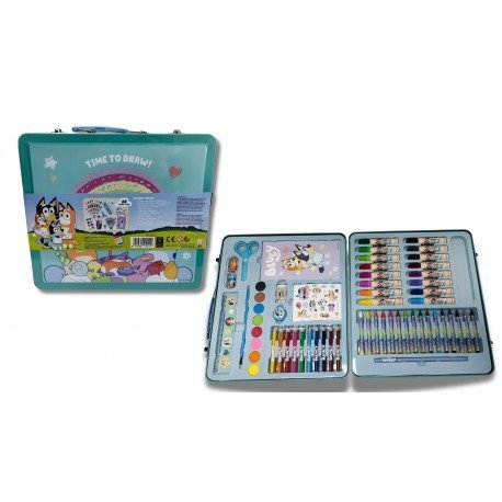MALETIN METALICO DE PINTURAS BLUEY 60 PIEZAS | CEFA TOYS Imagen principal del producto