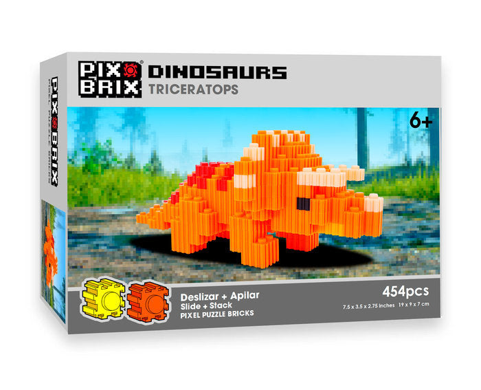 PIX BRIX PIXEL ART TRICERATOPS 454 PIEZAS | CEFA TOYS | 1 UNIDAD | 8412562570280