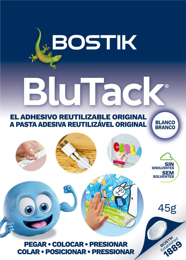 MASILLA ADHESIVA BLU-TACK BLANCO 45 GR | 12 UNIDADES | (PLICO) Imagen principal del producto