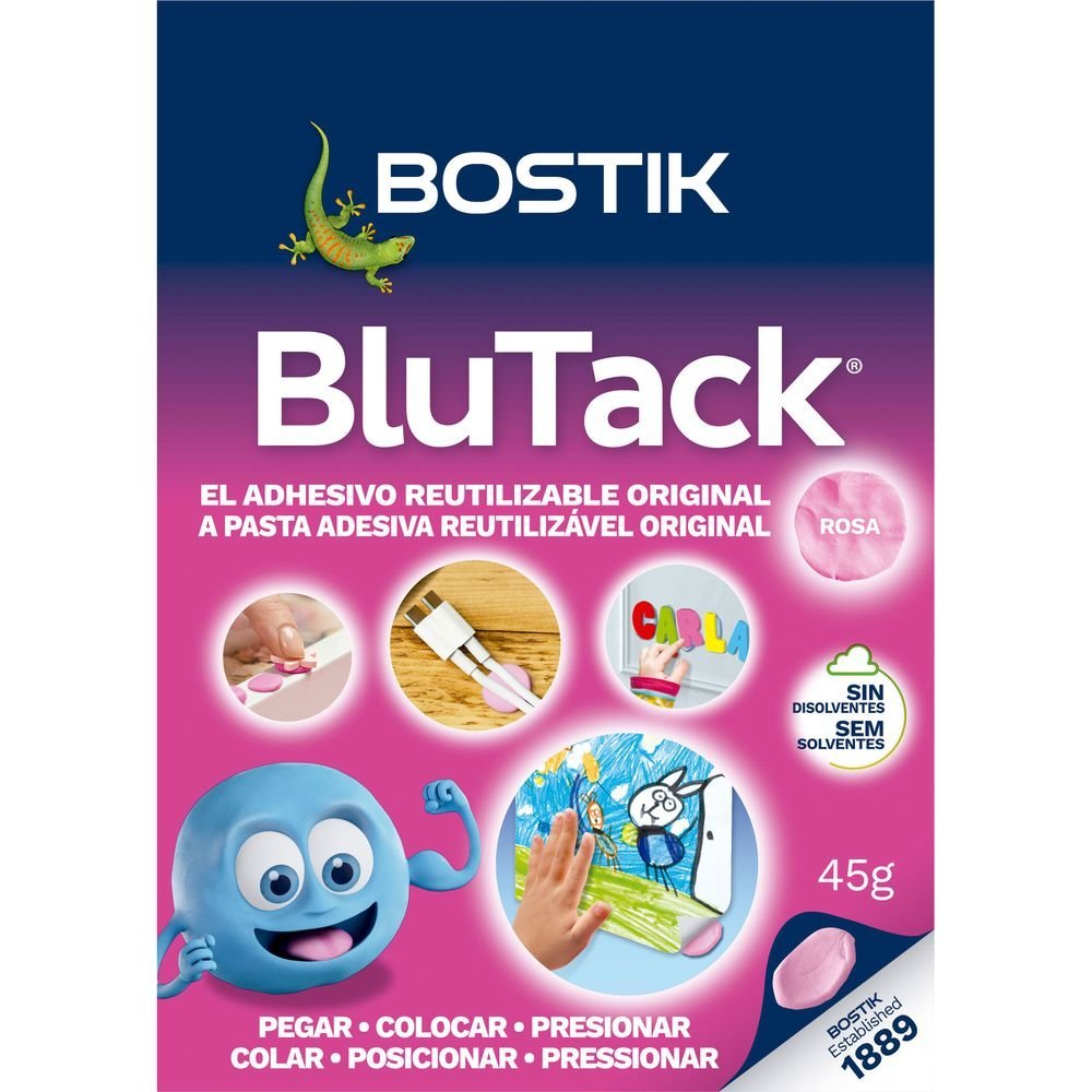 Masilla adhesiva rosa reutilizable 45 g para fijar objetos y manualidades