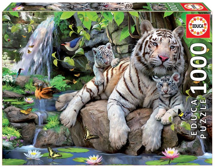 Puzzle Educa 1000 Piezas Tigres Blancos de Bengala Educa