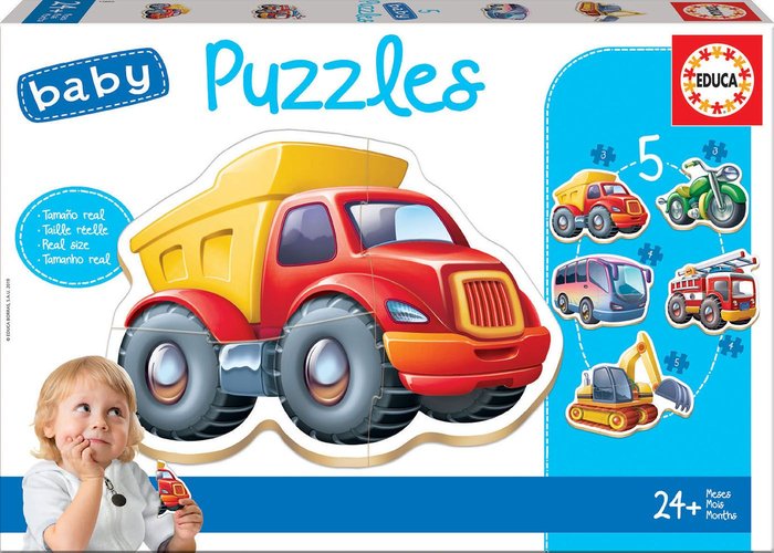 PUZZLE EDUCA INFANTIL VEHICULOS 3, 4 Y 5 PIEZAS | EDUCA-BORRAS | 1 UNIDAD | 8412668148666