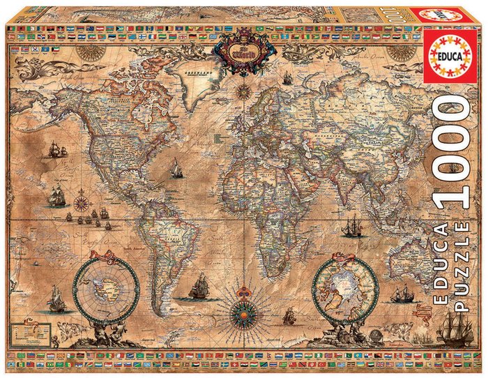 PUZZLE EDUCA 1000 PIEZAS MAPAMUNDI | EDUCA-BORRAS | 1 UNIDAD | 8412668151598