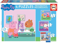 PUZZLE PROGRESIVOS PEPPA PIG 12-16-20-25 | EDUCA-BORRAS | 1 UNIDAD | 8412668168176