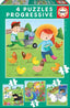 PUZZLE PROGRESIVO 6-9-12-16 ANIMALES DE LA GRANJA | EDUCA-BORRAS | 1 UNIDAD | 8412668171459