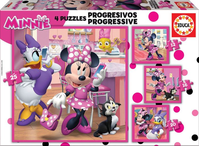 PUZZLE PROGRESIVOS MINNIE HAPPY HELPERS 12-16-20-25 | EDUCA-BORRAS | 1 UNIDAD | 8412668176300
