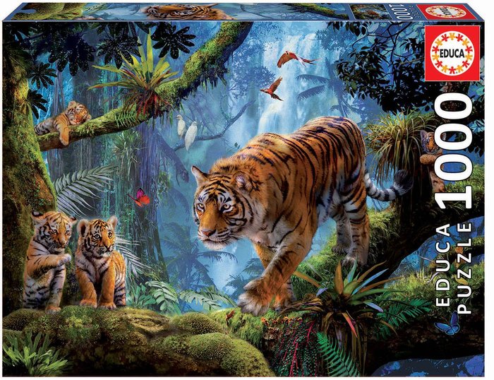 Puzzle Tigres en el Árbol 1000 Piezas Educa Borras
