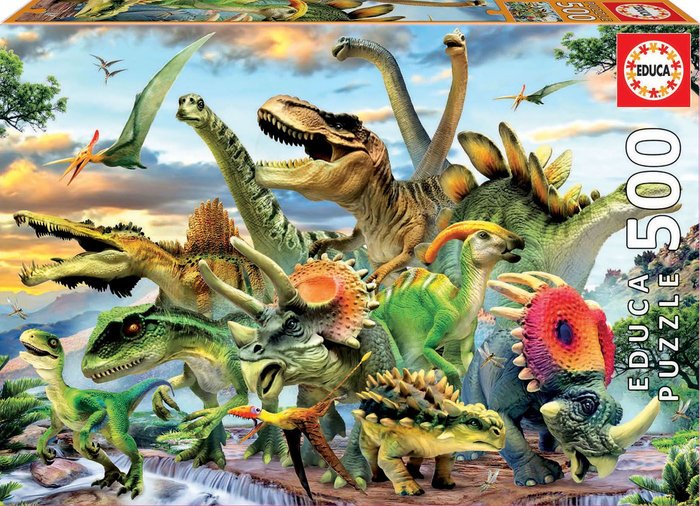 PUZZLE EDUCA 500 PIEZAS DINOSAURIOS | EDUCA-BORRAS | 1 UNIDAD | 8412668179615