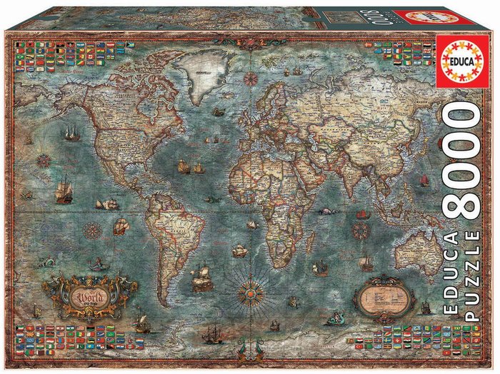 Mapamundi Histórico Puzzle 8000 Piezas Educa Borras