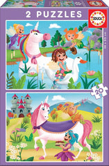 PUZZLE 2X20 PIEZAS UNICORNIOS Y HADAS | EDUCA-BORRAS | 1 UNIDAD | 8412668180642