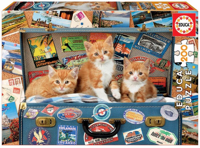 PUZZLE 200 PIEZAS GATITOS VIAJEROS | EDUCA-BORRAS | 1 UNIDAD | 8412668180659 Imagen principal del producto