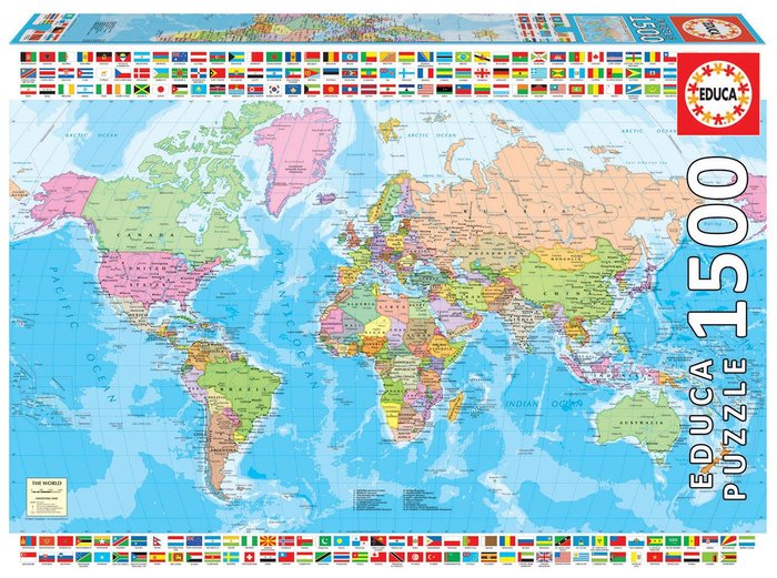 Puzzle Educa 1500 Piezas Mapamundi Político Marca Educa Borras