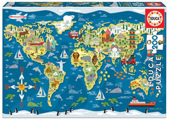 PUZZLE EDUCA 200 PIEZAS MAPAMUNDI | EDUCA-BORRAS | 1 UNIDAD | 8412668192928