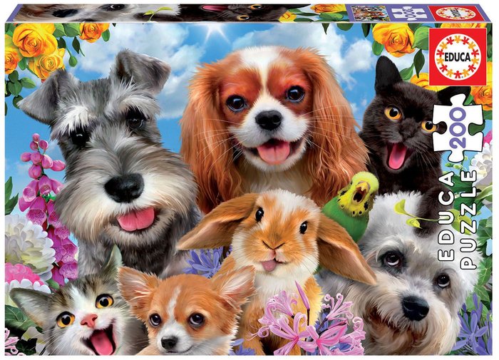 PUZZLE EDUCA 200 PIEZAS SELFIE DE MASCOTAS | EDUCA-BORRAS | 1 UNIDAD | 8412668192935
